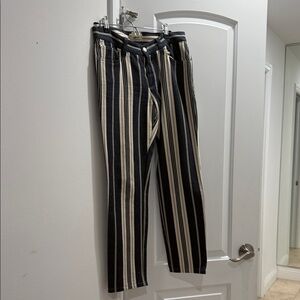 Striped Agnes B collection denim blue  and White Pants